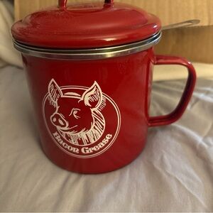 Bacon Grease Saver Container with Fine Mesh Strainer